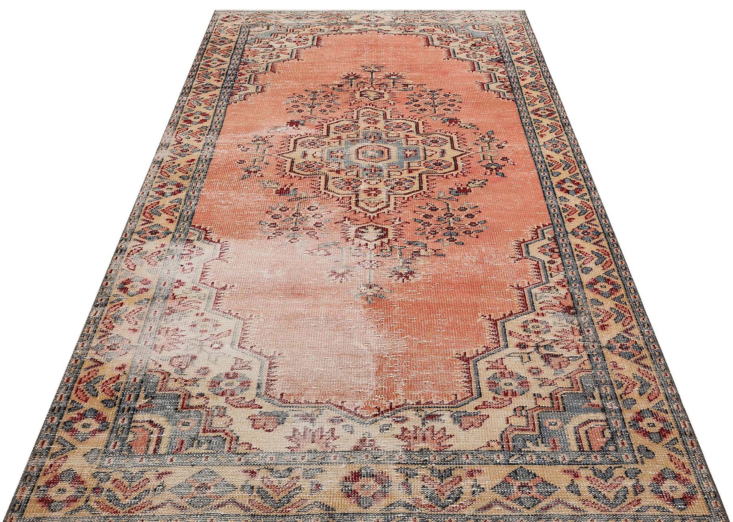 Hand-Woven Wool Vintage Rug, Handmade rug, wool & cotton wool/weave, size 158 × 270 cm, from Milas, SKU 9480