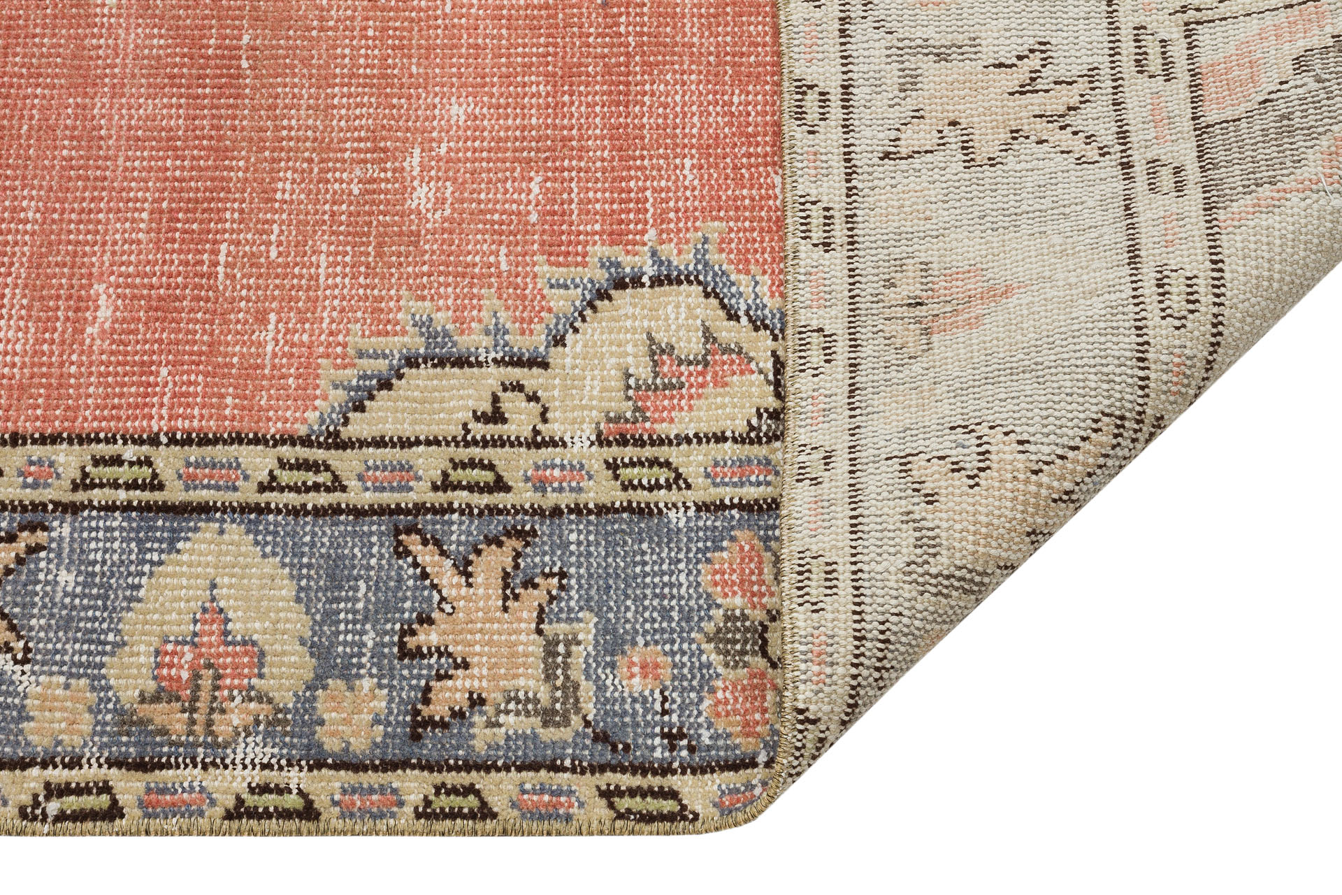 Vintage Distressed Wool Rug - SKU 9619 - Detail View