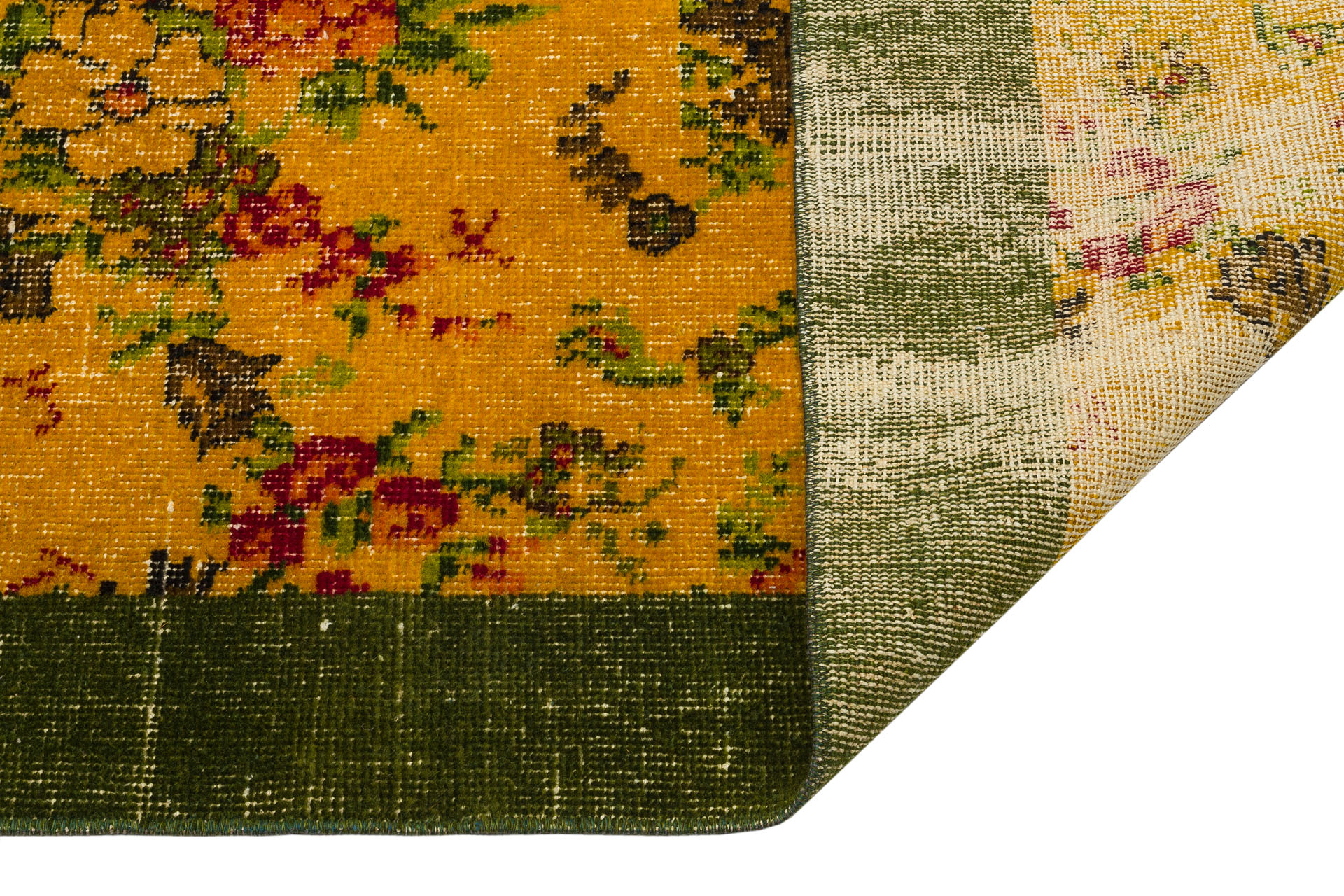 Anatolian-Patterned Distressed Rug - SKU 9765 - Detail View