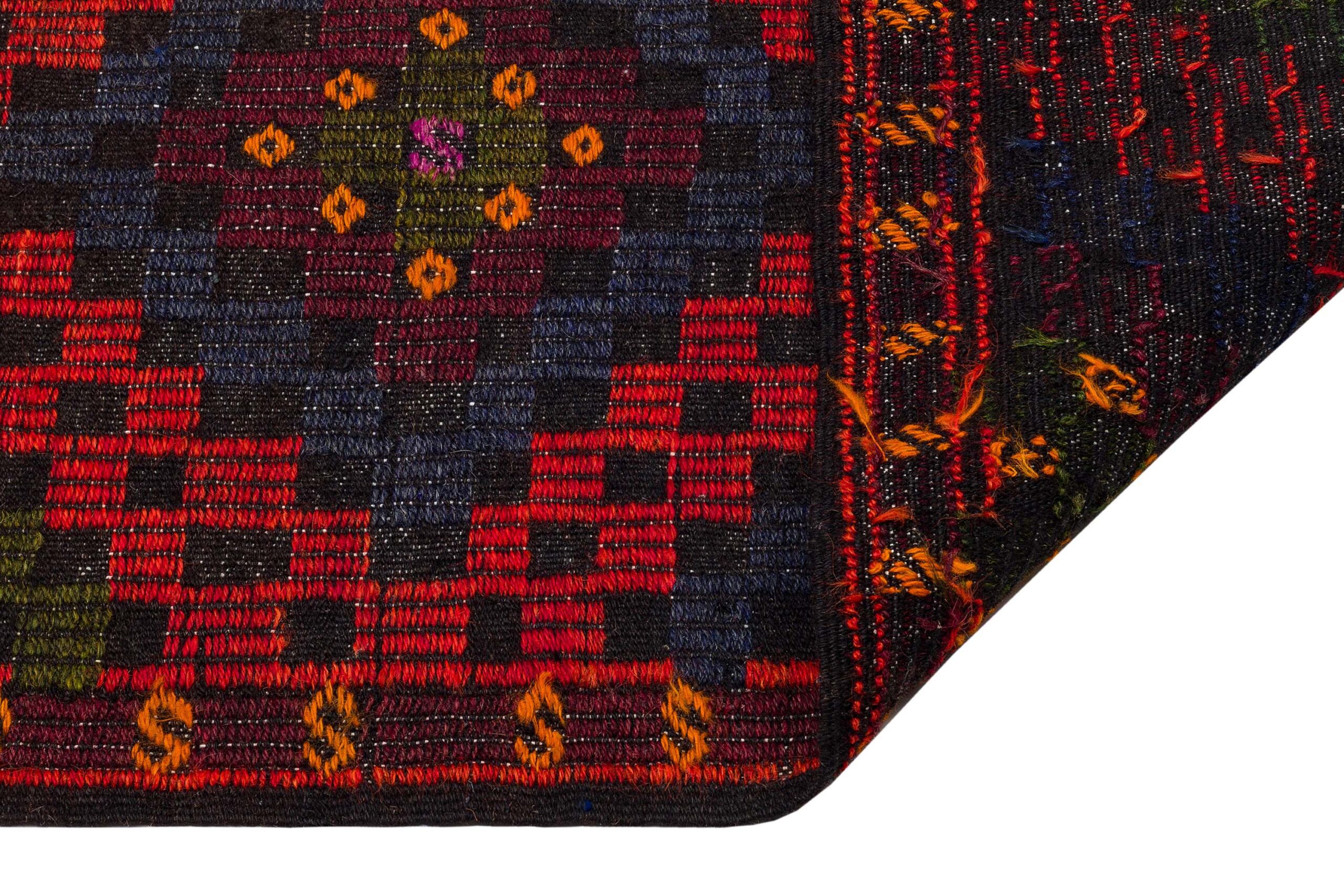 Vintage Hand-Woven Kilim of Unparalleled Beauty, | Colorful - SKU 9864 - Detail View