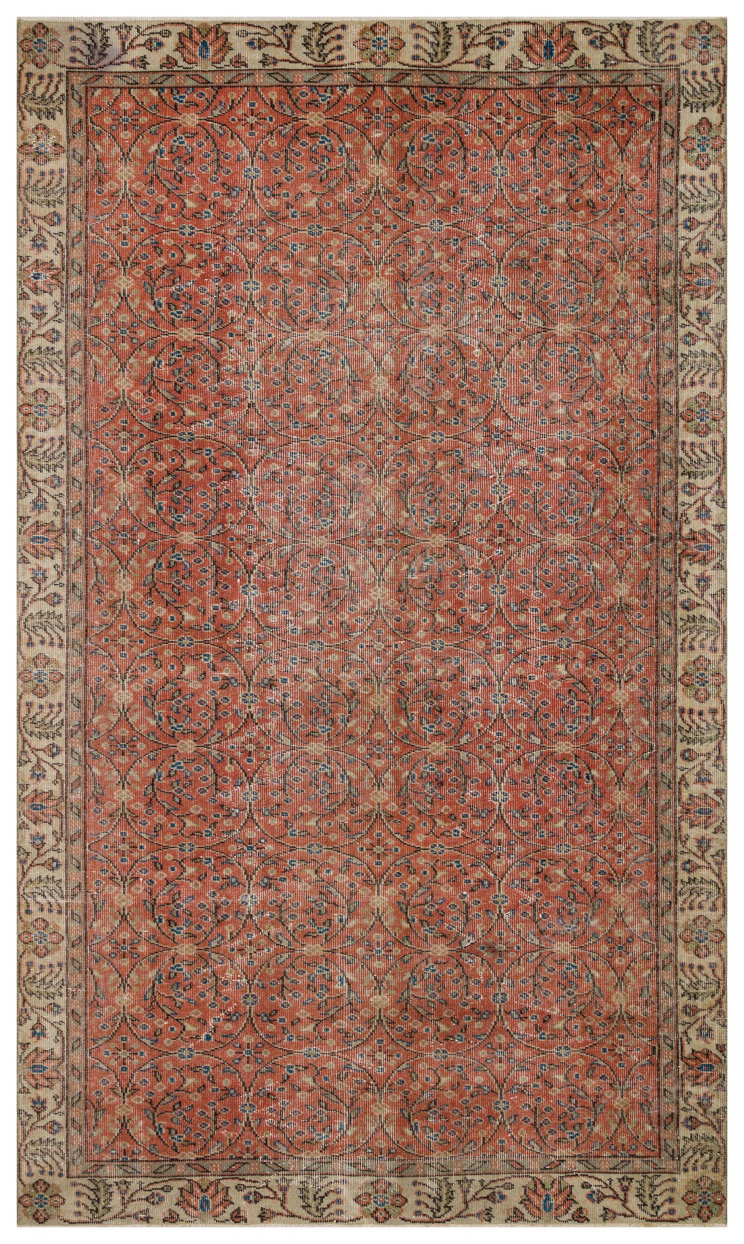 Colorful Distressed Handwoven Rug - Red - SKU 9893 - Detail View
