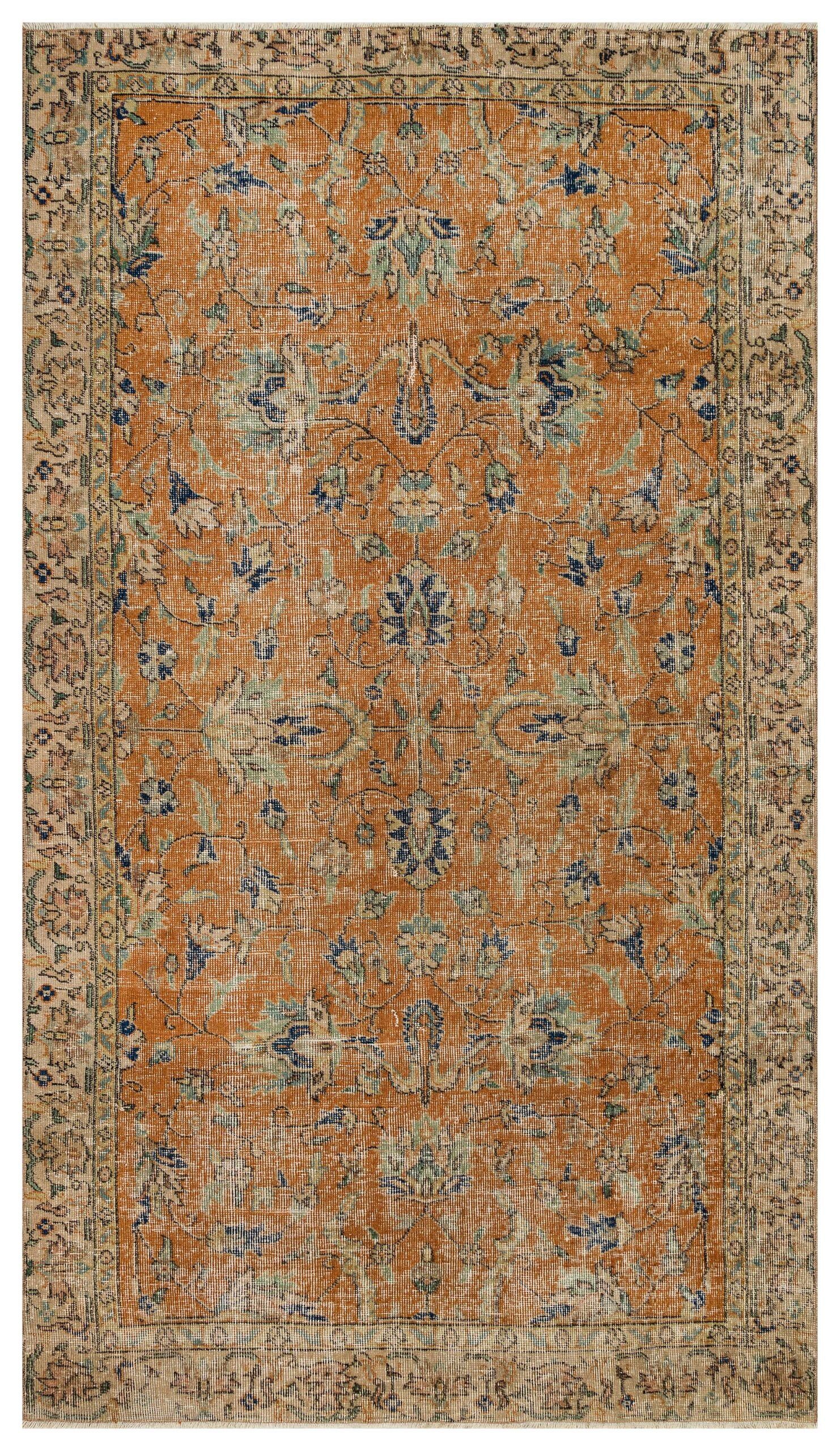 Vintage Distressed Hand-Woven Rug - SKU 10118 - Detail View