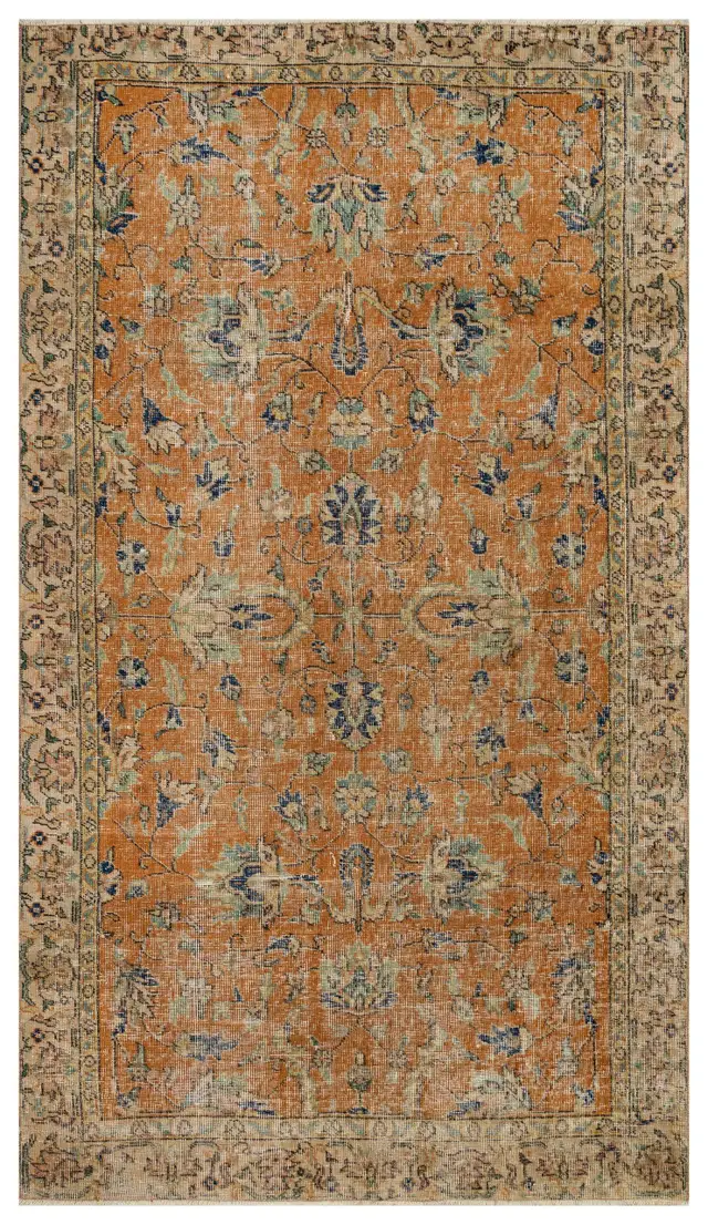 Vintage Distressed Hand-Woven Rug - SKU 10118 - Detail View