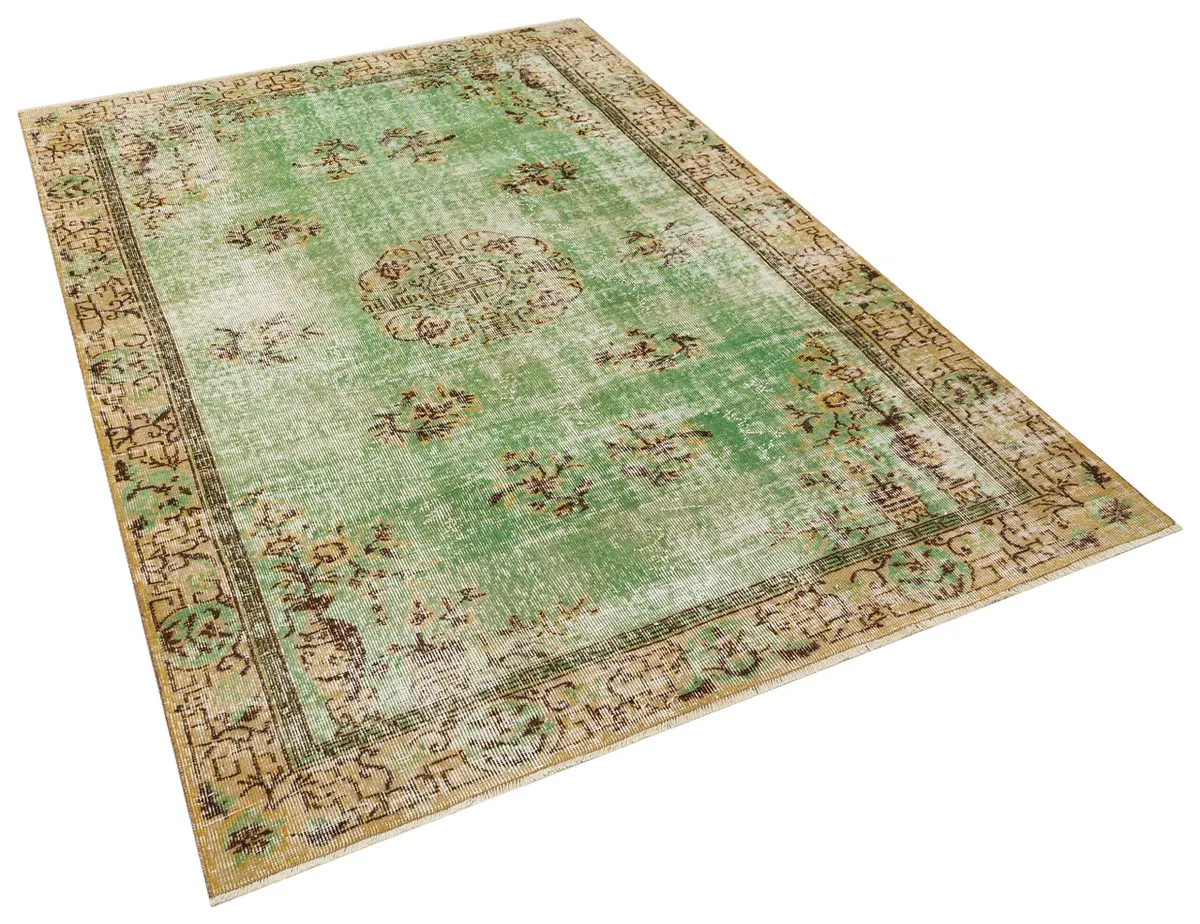 Vintage Hand-Woven Wool Rug, Handmade rug, wool, cotton & silk wool/weave, size 162 × 229 cm, from Anatolia, SKU 10120