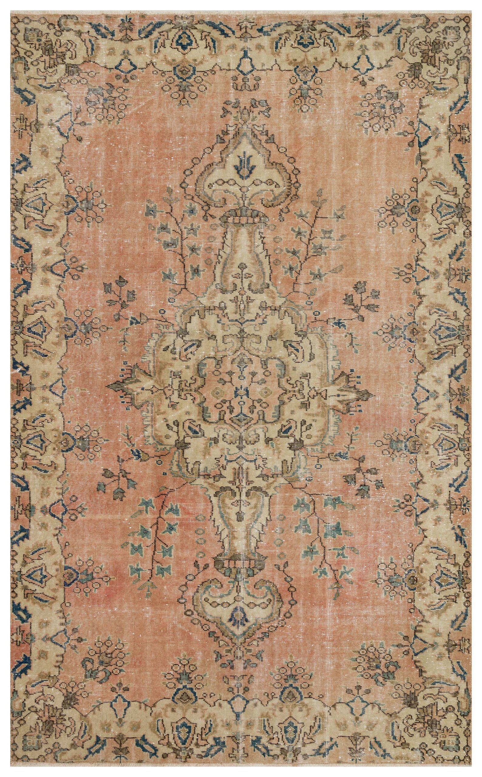 100% Wool Distressed Rug - SKU 10143 - Detail View