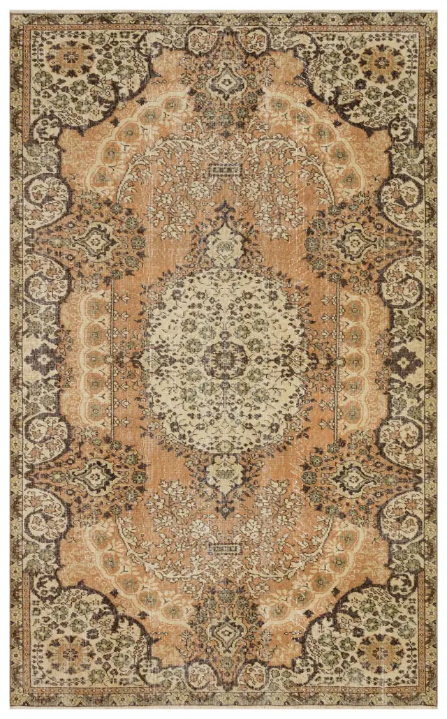 Distressed Hand-Woven Vintage Rug - SKU 10146 - Detail View