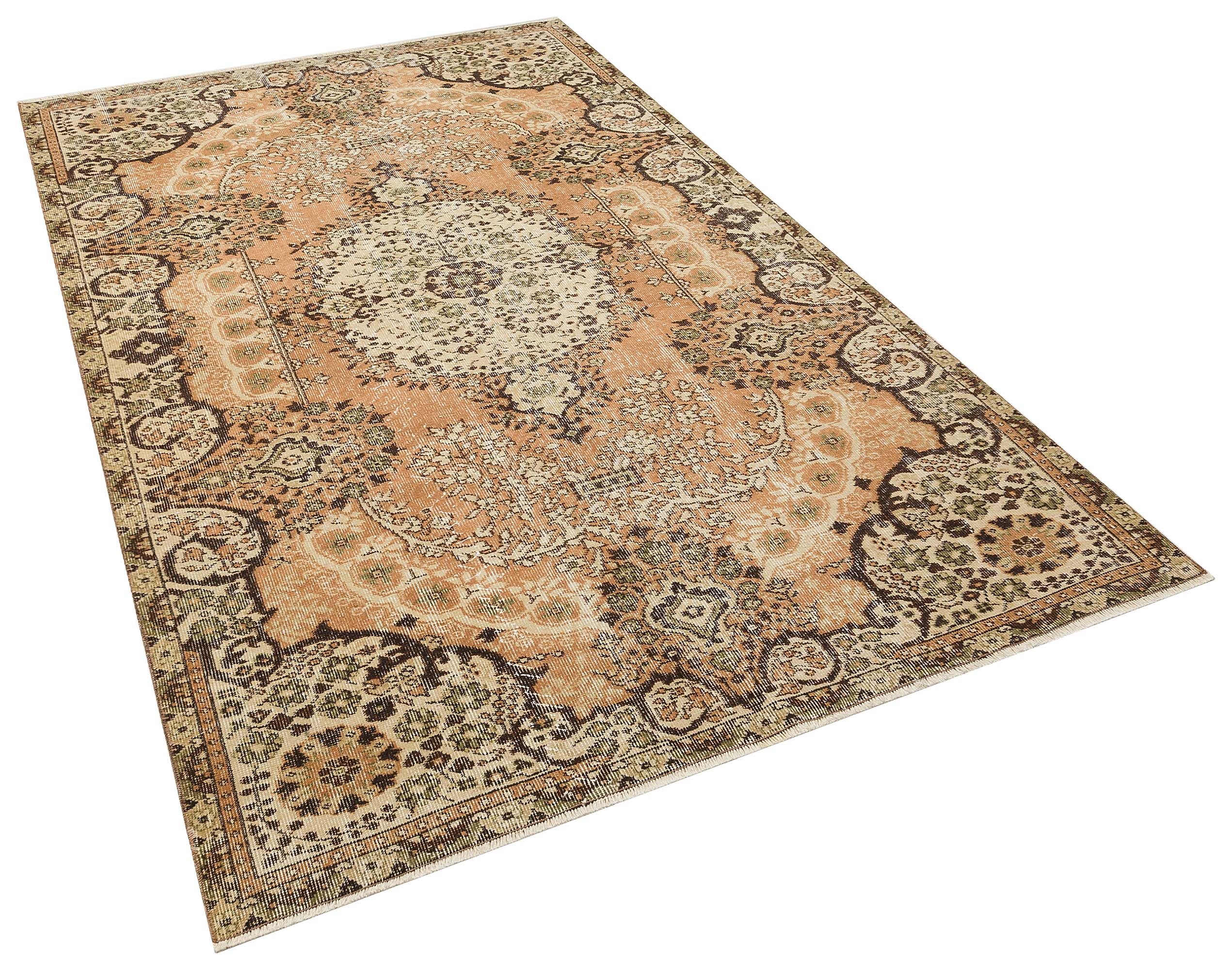 Distressed Hand-Woven Vintage Rug, Handmade rug, silk wool/weave, size 168 × 270 cm, from Milas, SKU 10146
