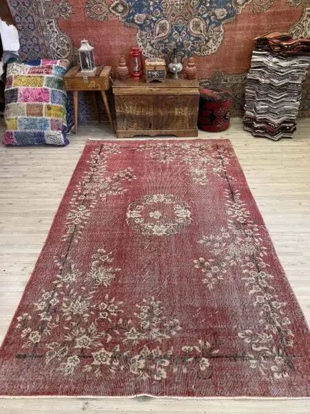Enchanting Wool Weave Distressed Vintage Rug, Handmade rug, wool wool/weave, size 156 × 259 cm, from Demirci, SKU 10241