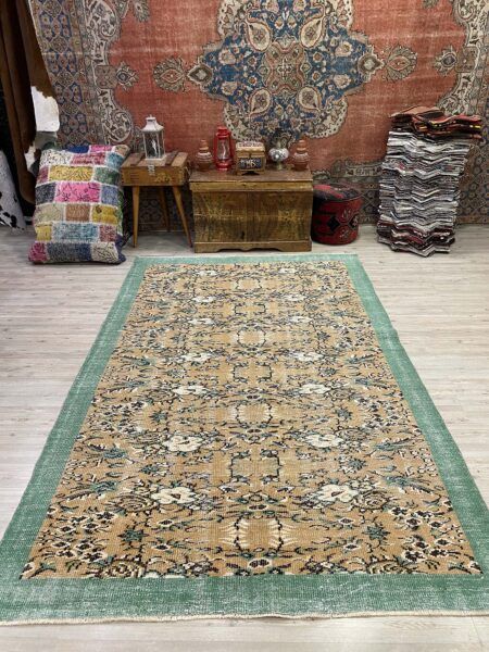 "A Pearl Kept Secret" Distressed Vintage Rug, Handmade rug, wool wool/weave, size 171 × 265 cm, from Konya, SKU 10251