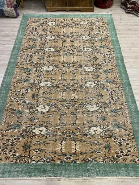 "A Pearl Kept Secret" Distressed Vintage Rug - SKU 10251 - Detail View