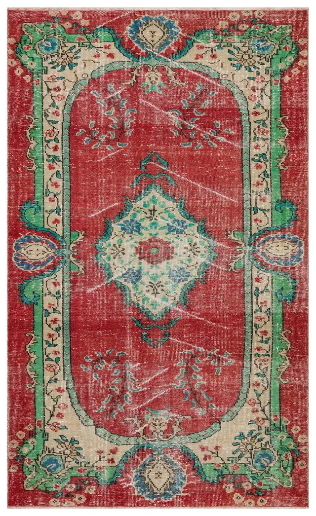 Unique Vintage Distressed Rug - SKU 10357 - Detail View