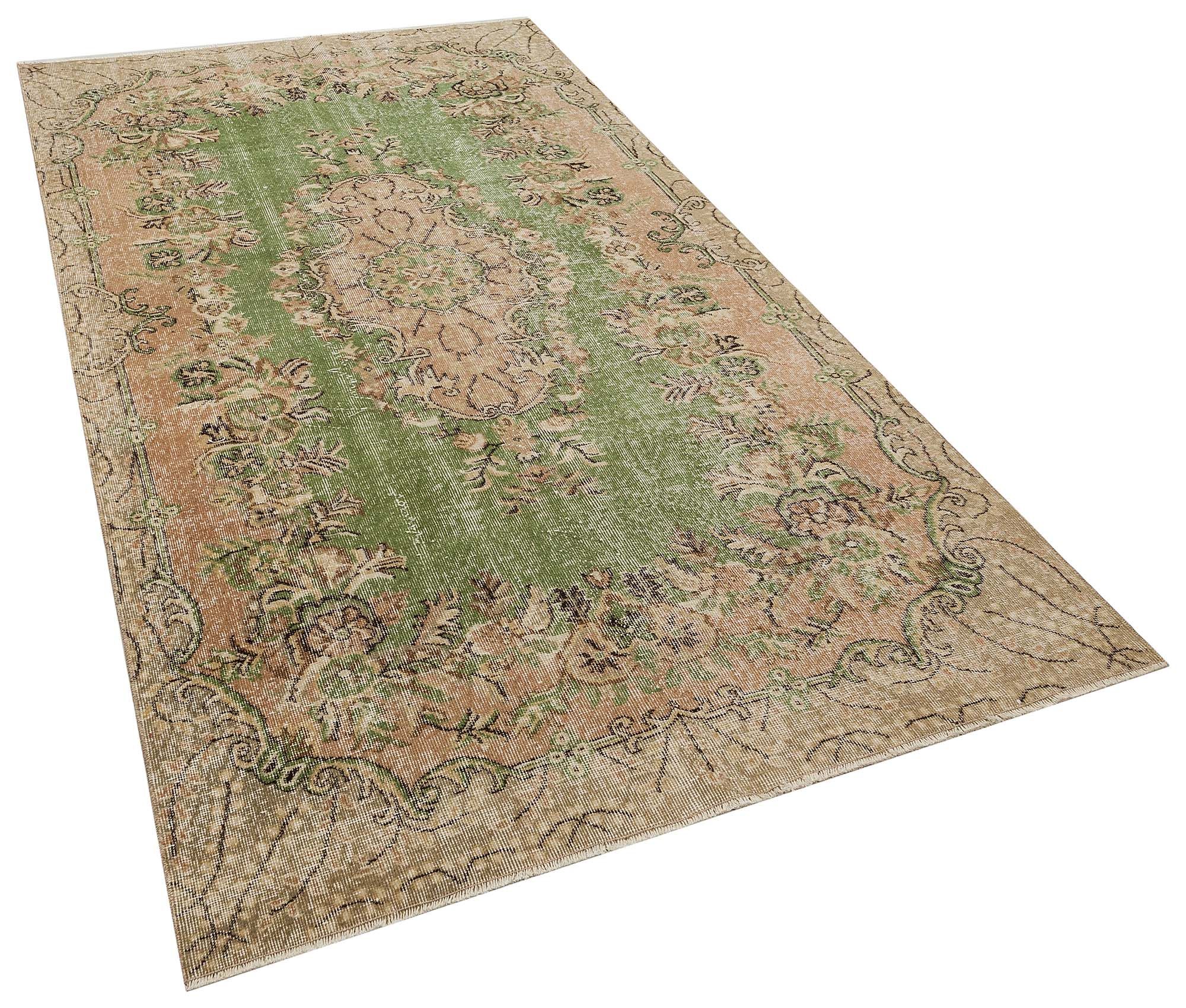 Hand-Woven Vintage Distressed Rug, Handmade rug, wool & cotton wool/weave, size 160 × 288 cm, from Demirci, SKU 10390