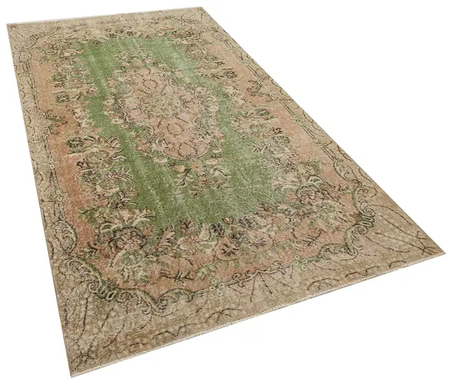 Hand-Woven Vintage Distressed Rug, Handmade rug, wool & cotton wool/weave, size 160 × 288 cm, from Demirci, SKU 10390