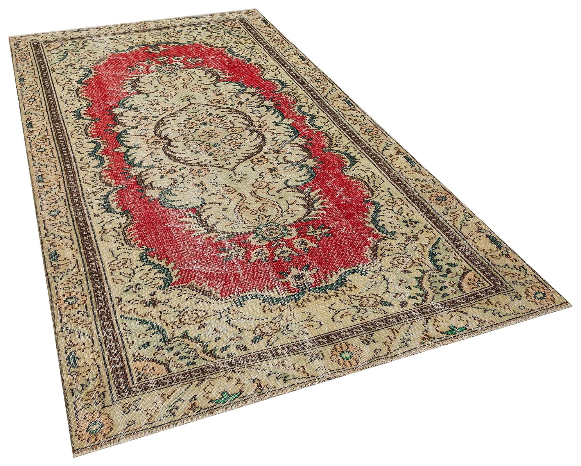 Distressed Vintage Rug, Handmade rug, wool & silk wool/weave, size 163 × 267 cm, from Isparta, SKU 10400