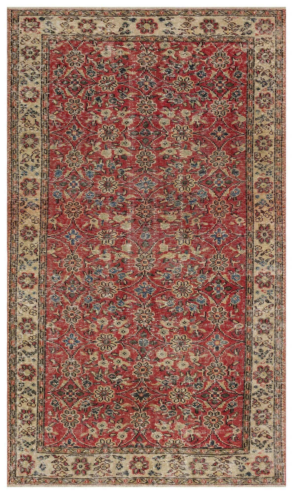 Handwoven Vintage Distressed Rug - SKU 10412 - Detail View