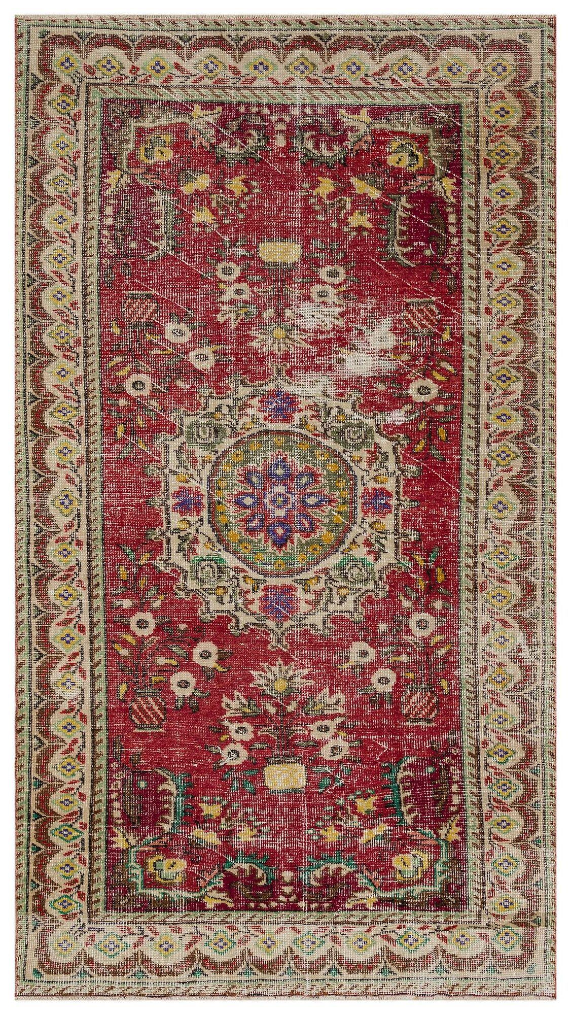 Vintage Distressed Hand-Woven Rug - SKU 10413 - Detail View