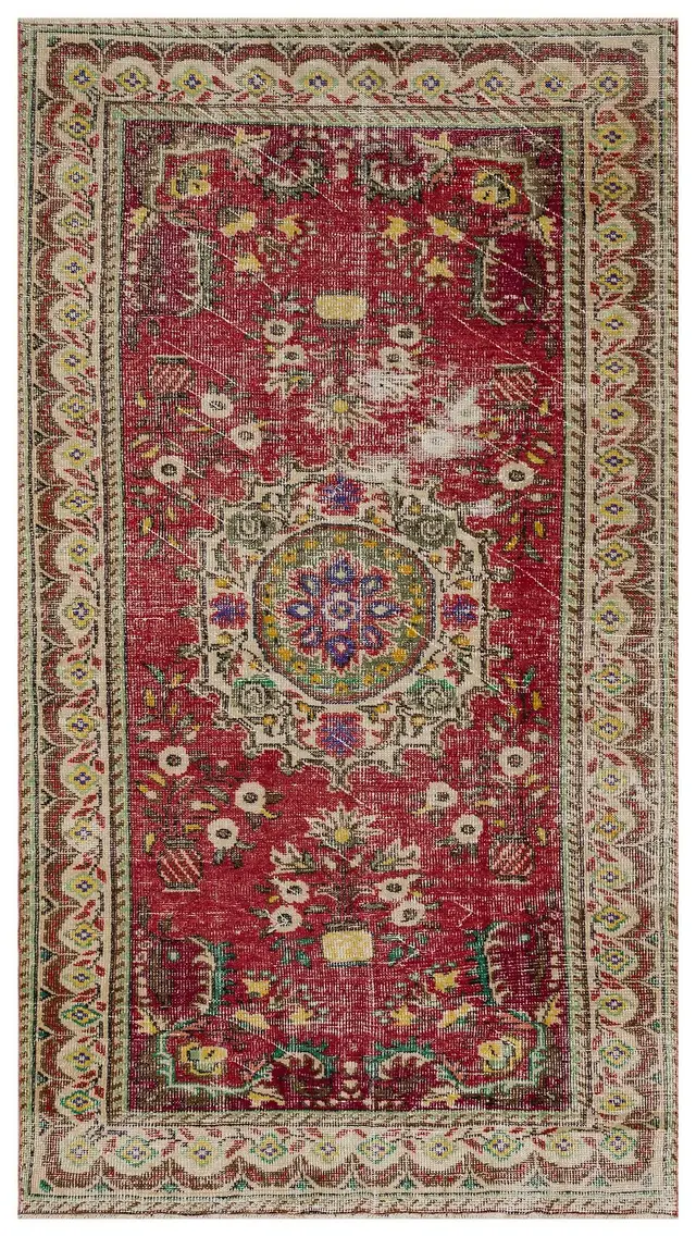 Vintage Distressed Hand-Woven Rug - SKU 10413 - Detail View