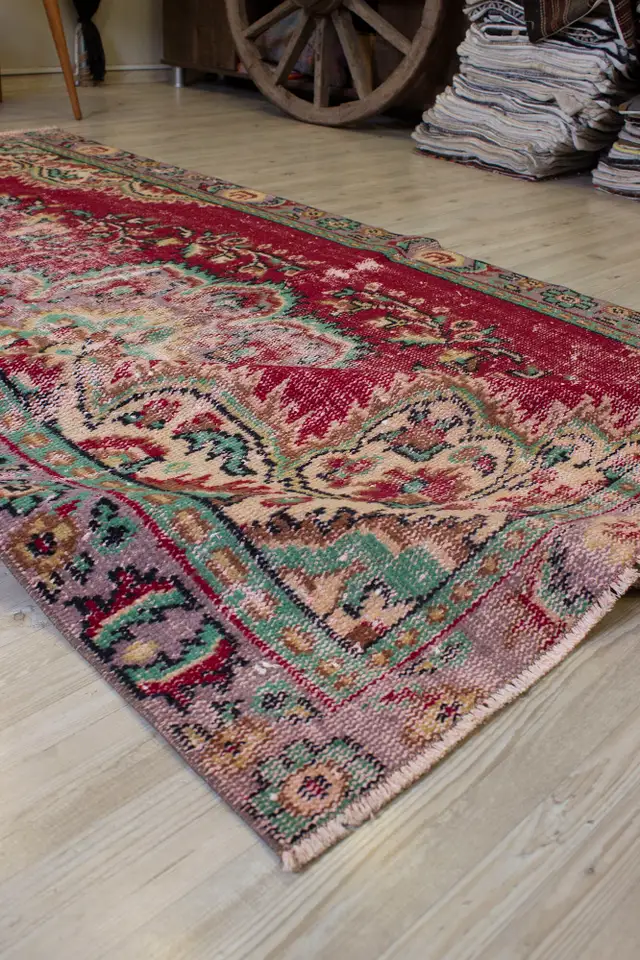 Vintage Distressed Wool Rug - SKU 10483 - Detail View