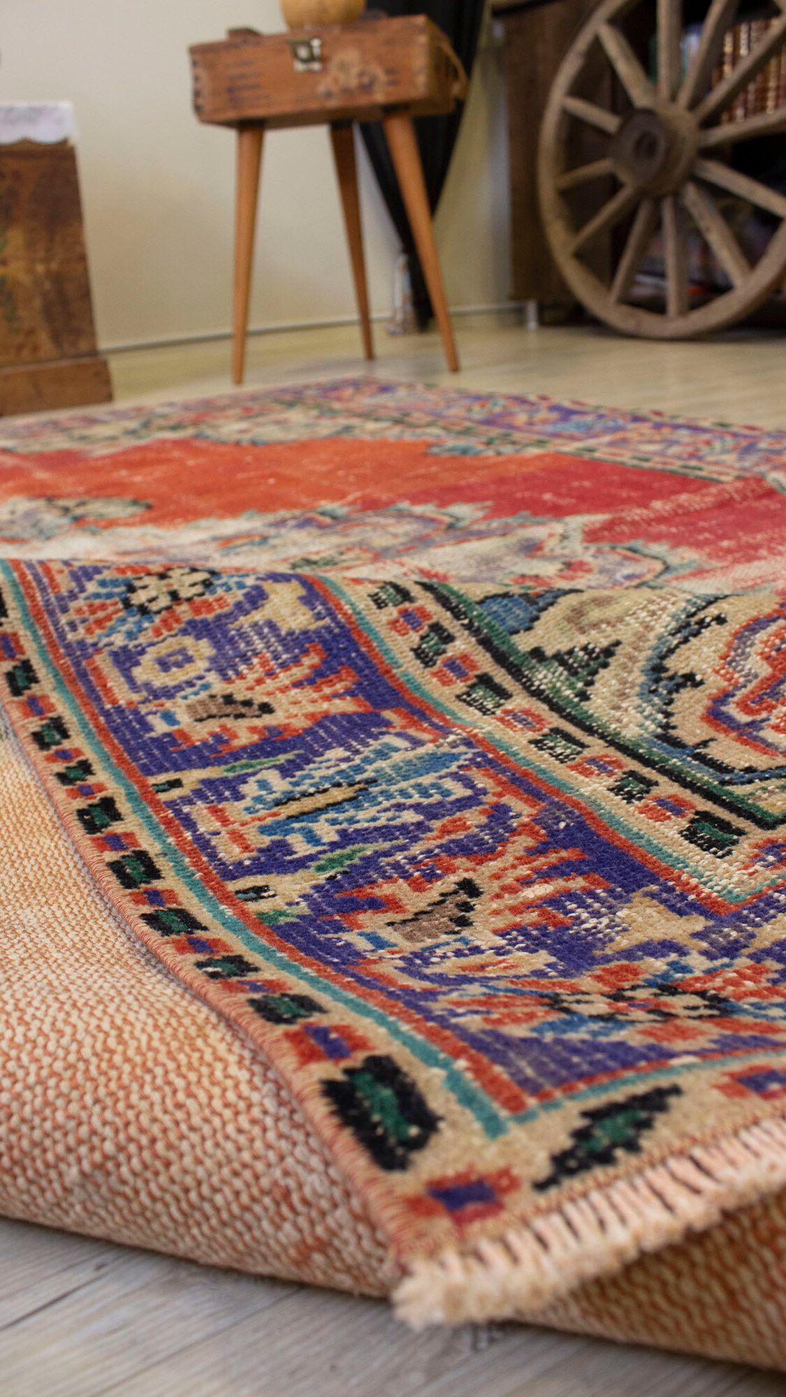 Vintage Handwoven Rug - SKU 10495 - Detail View