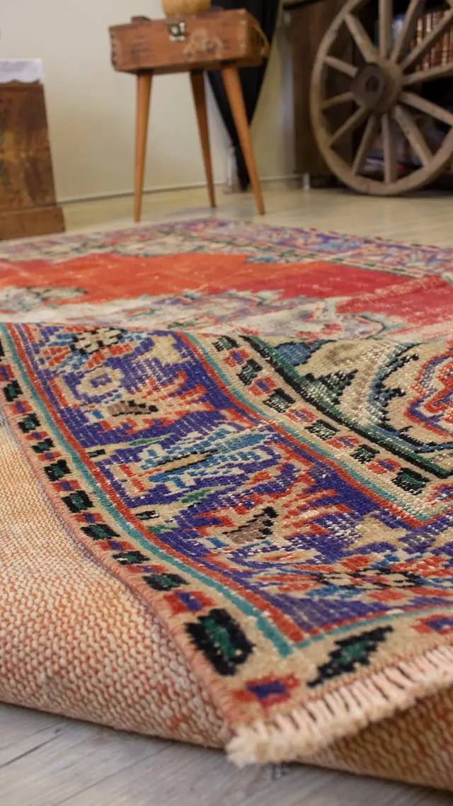 Vintage Handwoven Rug - SKU 10495 - Detail View