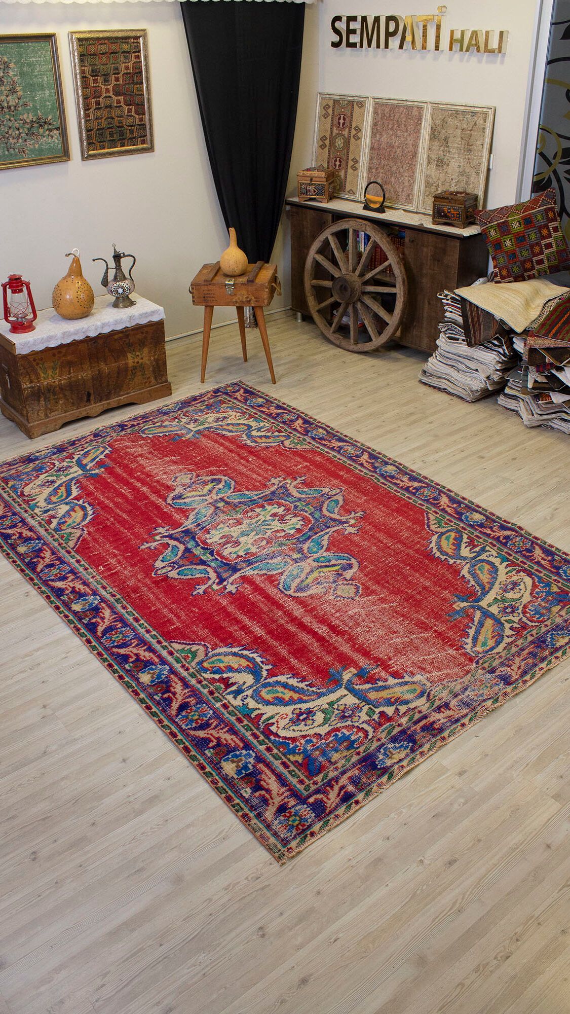 Handwoven Rug Dye-Dyed - SKU 10498 - Detail View