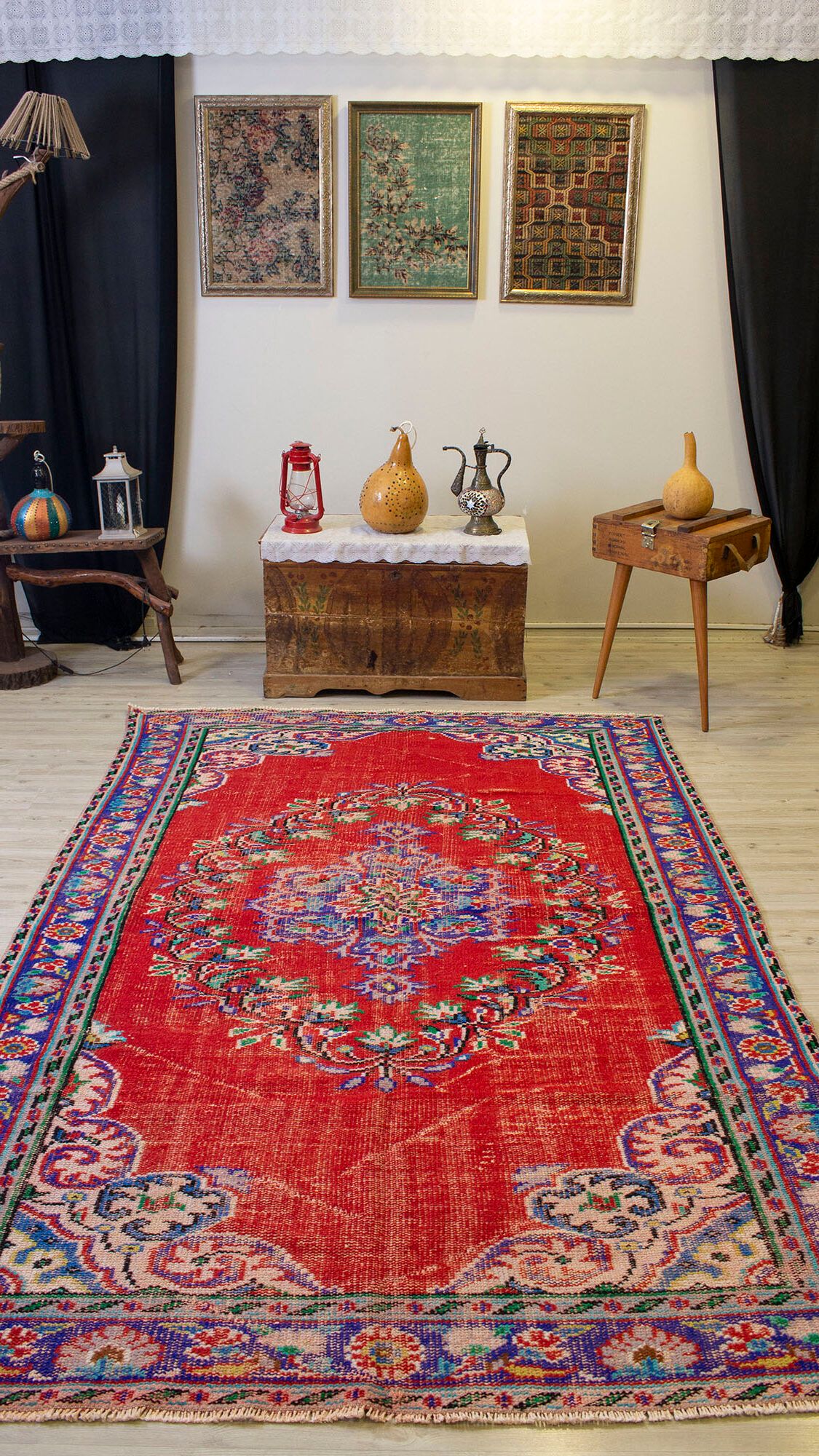 Handmade Vintage Rug, Handmade rug, wool wool/weave, size 172 × 264 cm, from Kayseri, SKU 10501