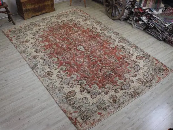 Handwoven Wool Rug, Vintage, Handmade rug, wool wool/weave, size 214 × 317 cm, from Anatolia, SKU 10555