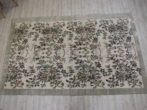 Vintage Handwoven Rug, Distressed - SKU 10613 - Detail View