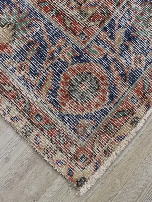 Distressed Handmade Vintage Rug - SKU 10627 - Detail View