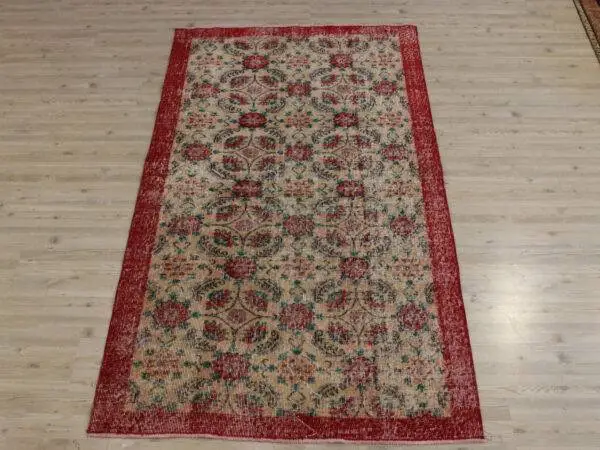 Distressed Vintage Hand-Knotted Rug - SKU 10684 - Detail View