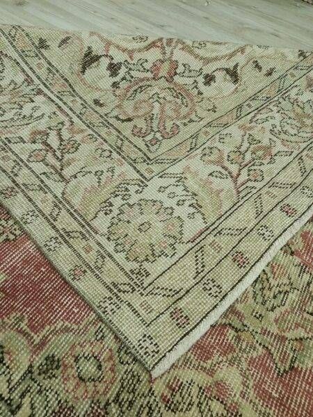 Natural Wool Distressed Rug - SKU 10825 - Detail View