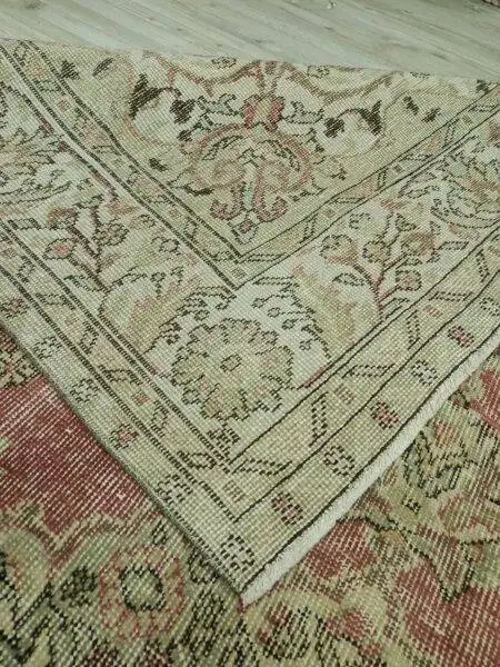 Natural Wool Distressed Rug - SKU 10825 - Detail View