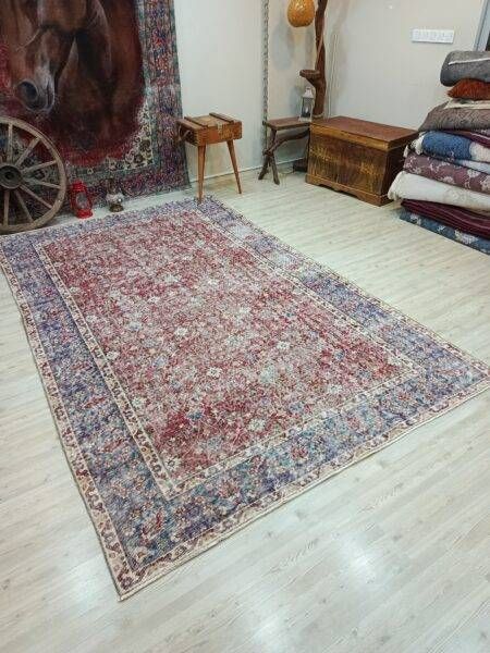 Vintage Natural Wool Rug, Handmade rug, silk wool/weave, size 187 × 310 cm, from Bergama, SKU 10834