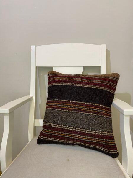 Handwoven Pillowcase, Pillowcases rug, wool, cotton & silk wool/weave, size 45 × 45 cm, from Kayseri, SKU 130