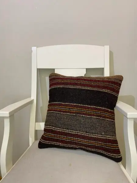 Handwoven Pillowcase, Pillowcases rug, wool, cotton & silk wool/weave, size 45 × 45 cm, from Kayseri, SKU 130