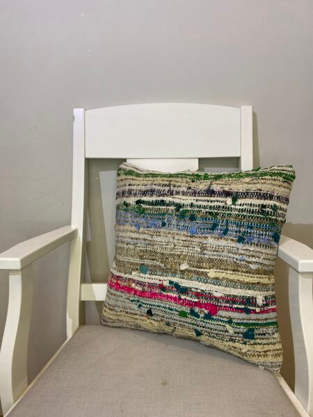 Handwoven Pillowcase, Pillowcases rug, wool & cotton wool/weave, size 45 × 45 cm, from Oushak, SKU 189