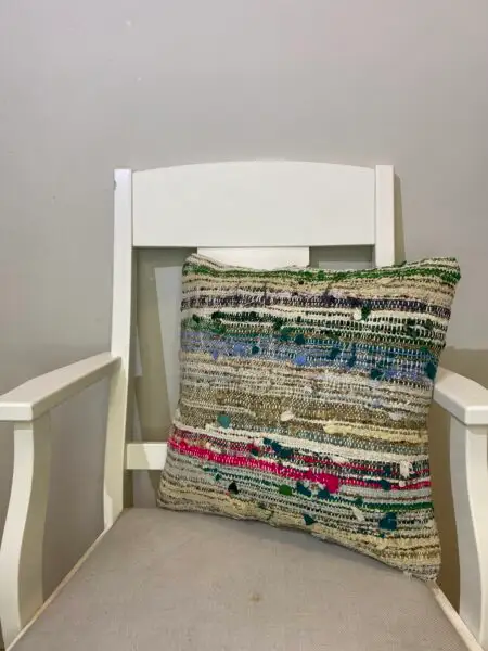 Handwoven Pillowcase, Pillowcases rug, wool & cotton wool/weave, size 45 × 45 cm, from Oushak, SKU 189
