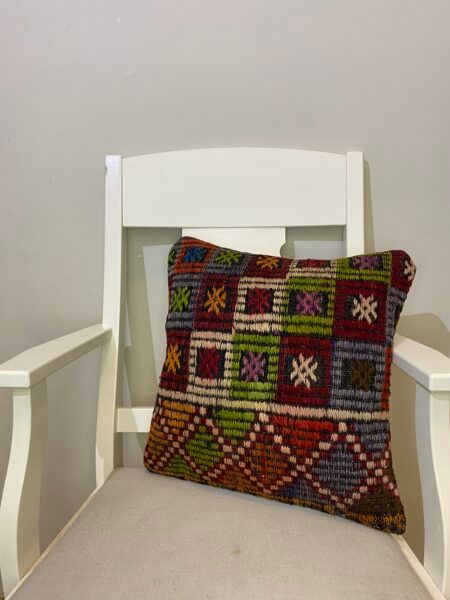 Hand-Woven Pillowcase, Pillowcases rug, cotton wool/weave, size 45 × 45 cm, from Konya, SKU 196