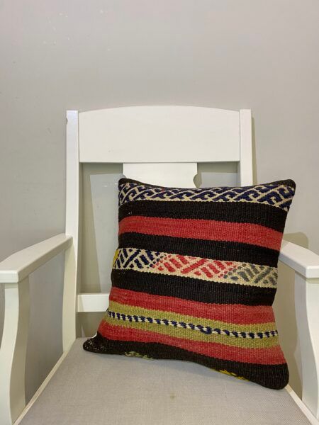Hand-Woven Pillowcase, Pillowcases rug, wool, cotton & silk wool/weave, size 45 × 45 cm, from Van, SKU 204