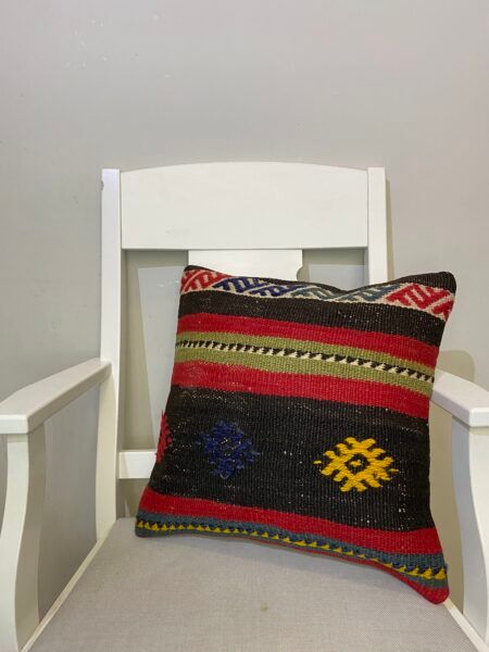 Hand-Woven Pillowcase, Pillowcases rug, cotton wool/weave, size 45 × 45 cm, from Yahyalı, SKU 205