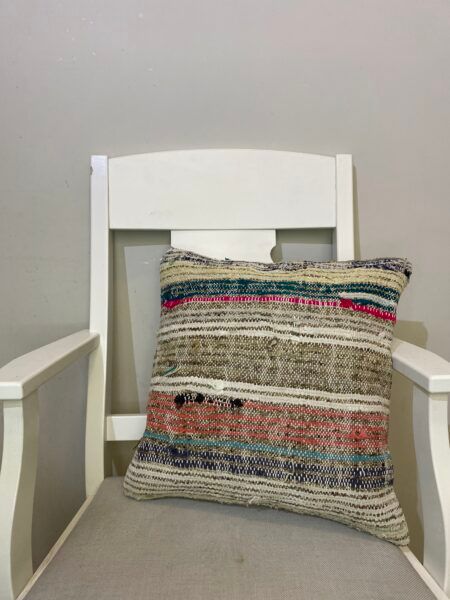 Hand-Woven Pillowcase, Pillowcases rug, wool & silk wool/weave, size 45 × 45 cm, from Manisa, SKU 208