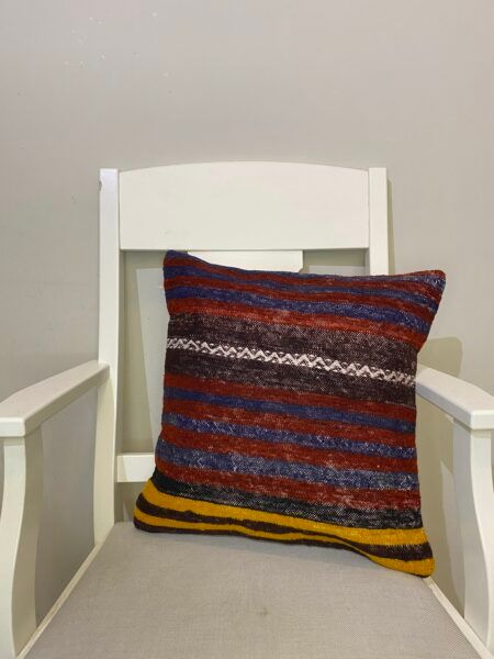 Handwoven Pillowcase, Pillowcases rug, wool wool/weave, size 45 × 45 cm, from Kayseri, SKU 215