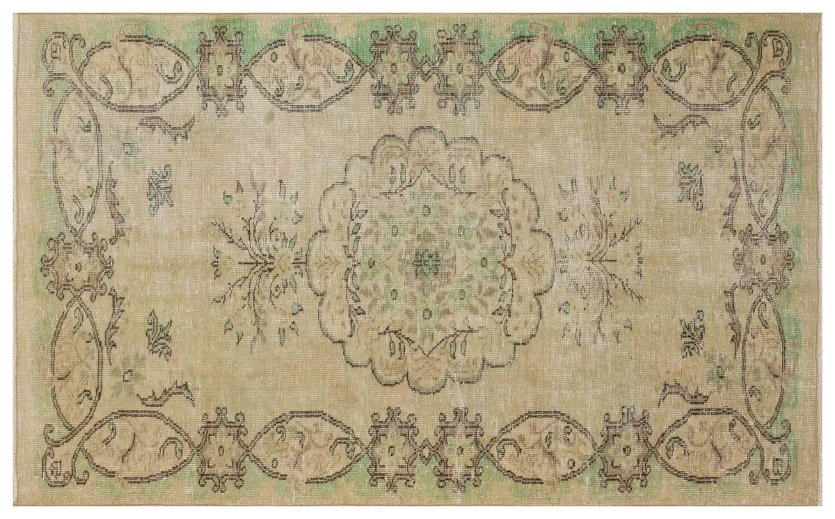Unique Anatolian Vintage Hand-Woven Distressed Modern Rug, Handmade rug, wool wool/weave, size 157 × 254 cm, from Konya, SKU 2739