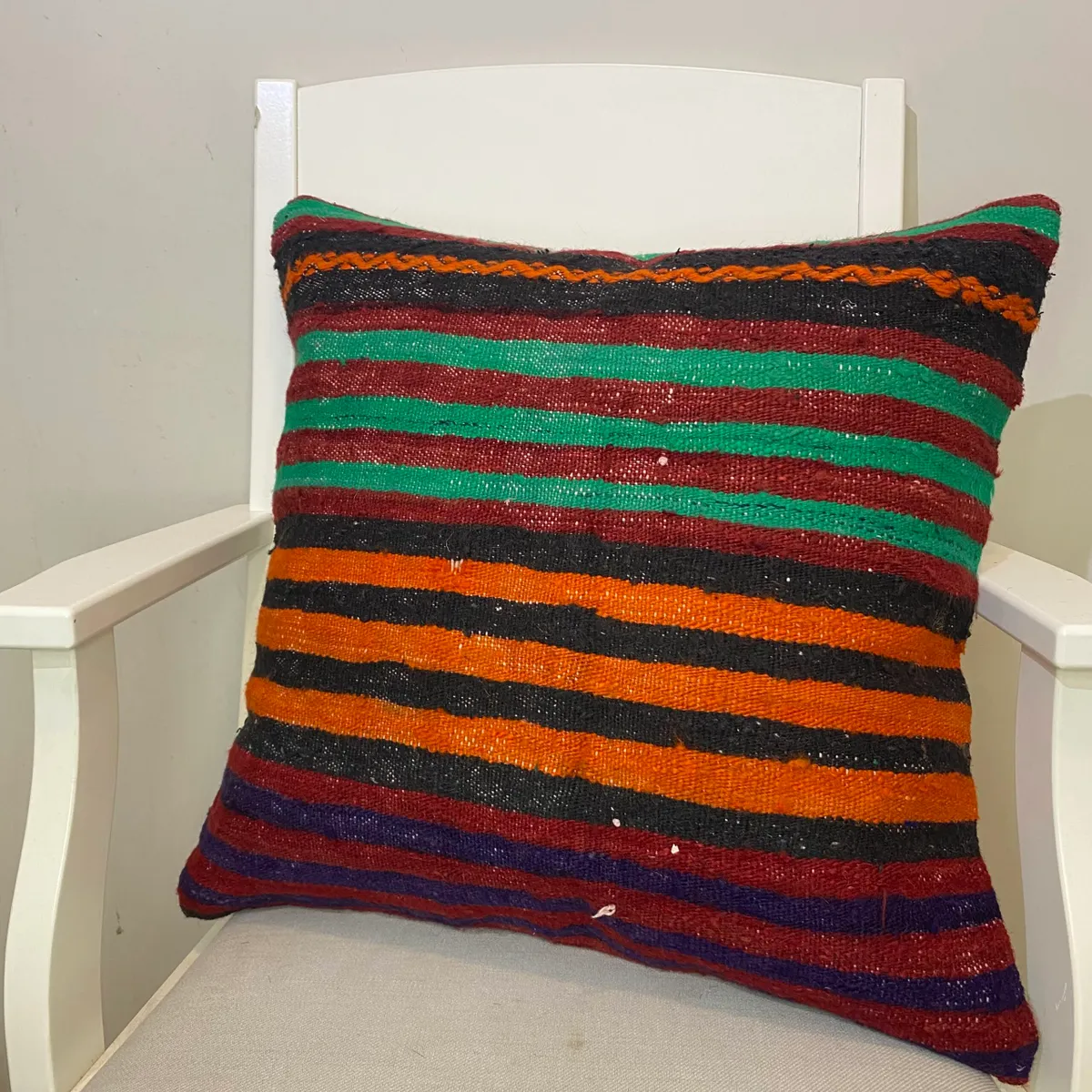 Hand-Woven Pillowcase, Pillowcases rug, wool & silk wool/weave, size 50 × 50 cm, from Konya, SKU 378
