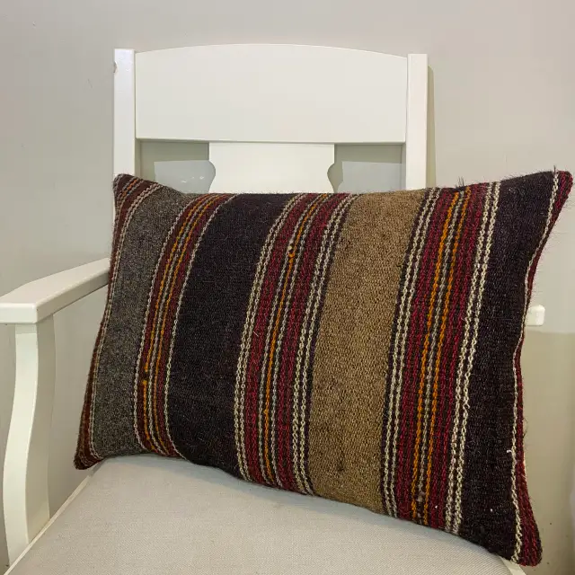 Hand-Woven Pillowcase, Pillowcases rug, wool, cotton & silk wool/weave, size 40 × 60 cm, from Hereke, SKU 380