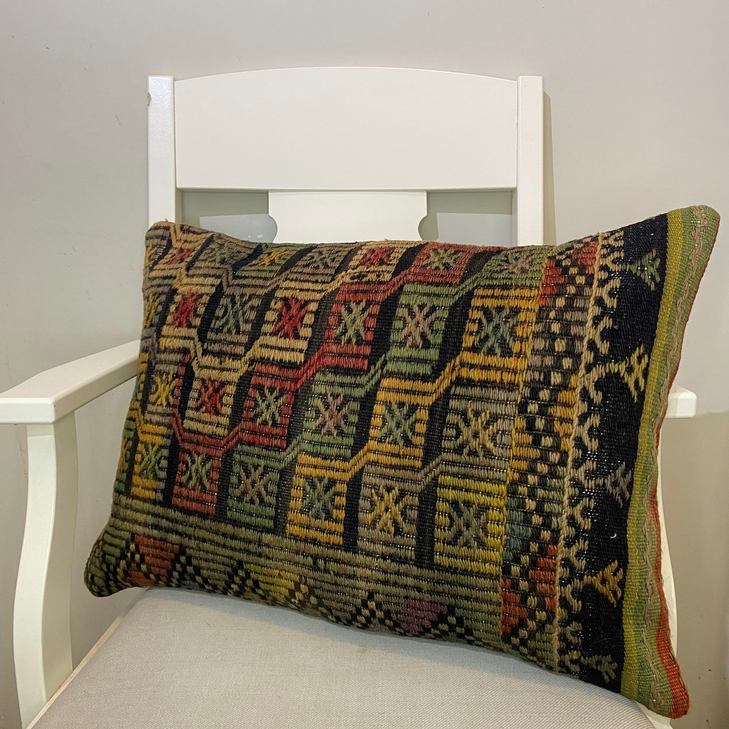 Hand-Woven Pillowcase, Pillowcases rug, wool & silk wool/weave, size 40 × 60 cm, from Demirci, SKU 383