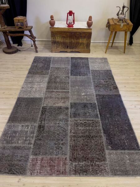 A Unique and Beautiful Custom Patchwork Rug, Handmade rug, wool wool/weave, size 162 × 241 cm, from Bursa, SKU 4010