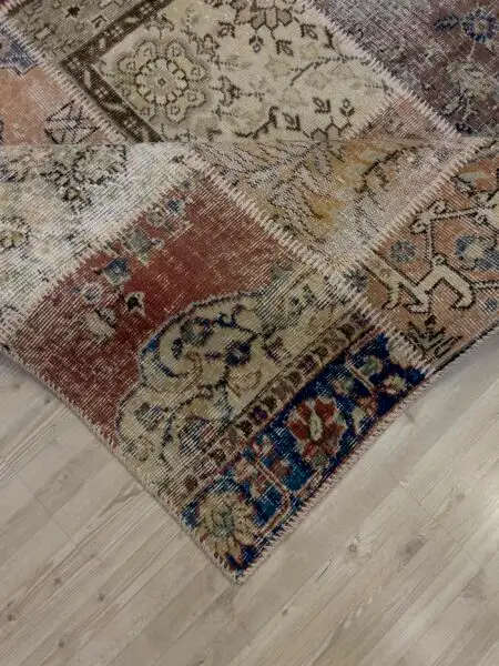 Unique Classic-Style Handmade Patchwork Rug - SKU 4029 - Detail View