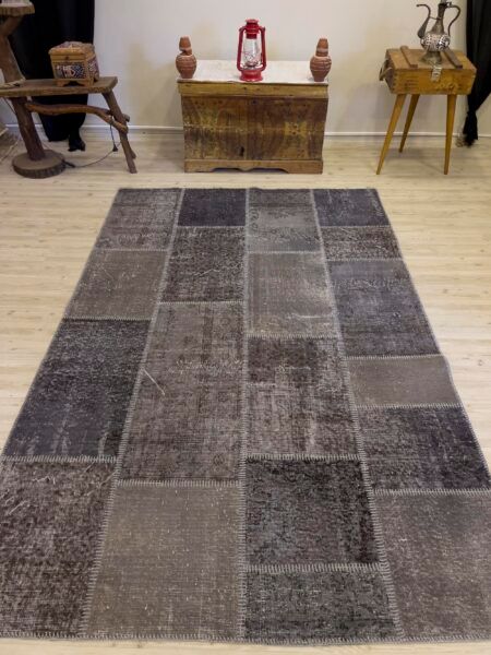 Handmade Patchwork Elegant Design Rug, Handmade rug, silk wool/weave, size 162 × 249 cm, from Sivas, SKU 4031