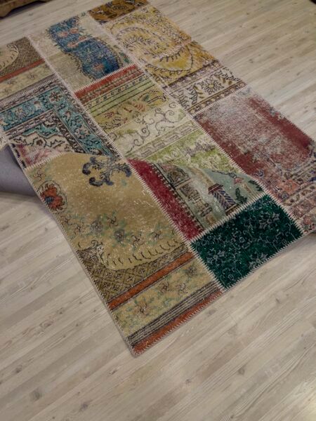 Handmade Patchwork Rug - SKU 4038 - Detail View